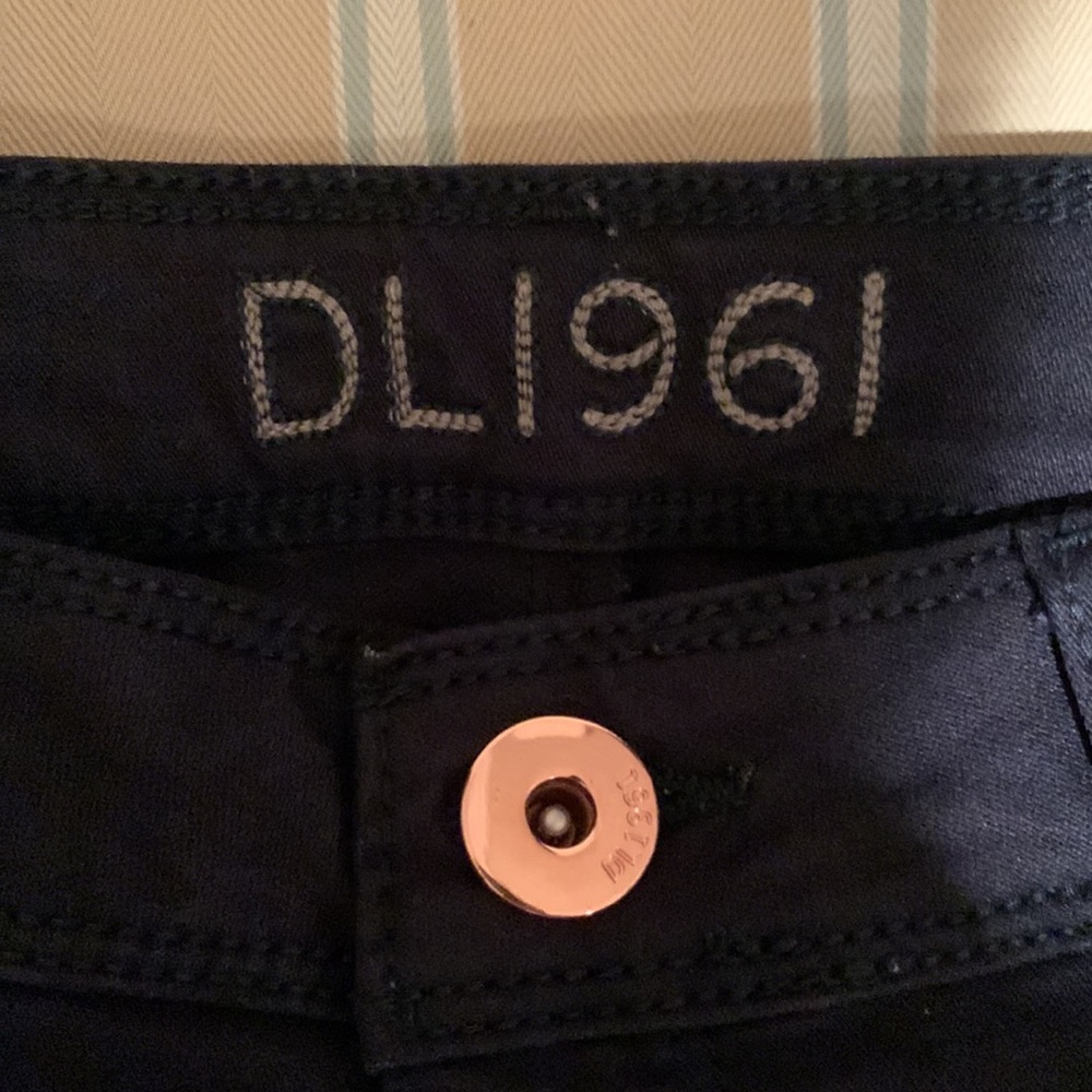 NWOT DL 1961 ANGEL MID RISE SKINNY ANKLE DARK NAVY BLUE COLOR WITH ROSE πΉ GOLD - Picture 12 of 16